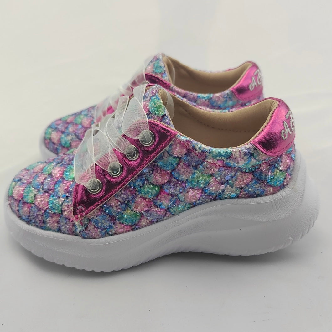 RTS Pink/Purple Mermaid Sneakers (SZ 6,7,8,9,10,12, BK2,BK3,BK4)