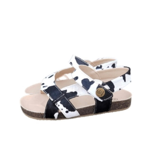 PREORDER Black Cow Cork Sandals ((SEE SIZE CHART))