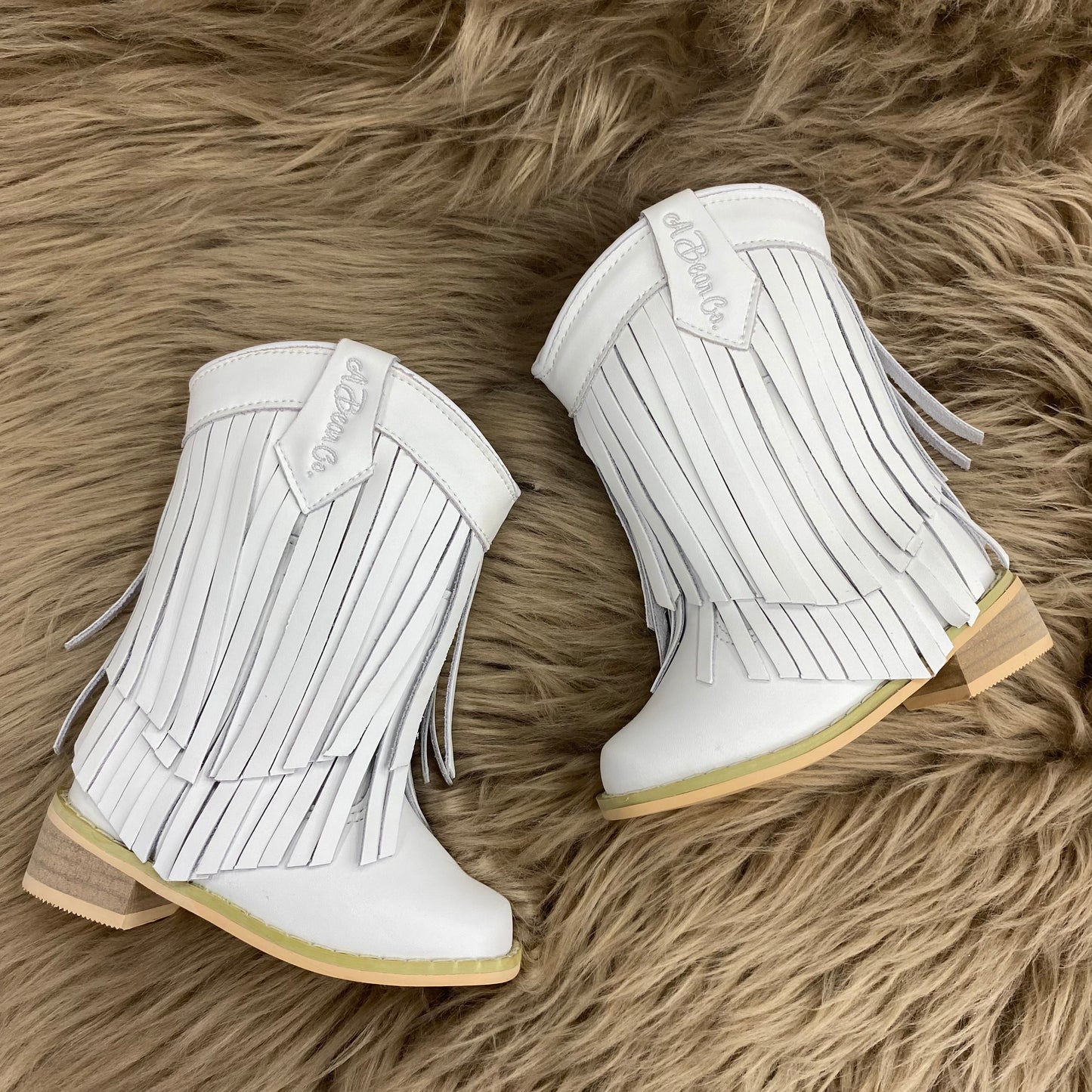 RTS White Leather Fringe Cowgirls