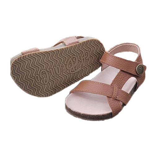 PREORDER Brown Leather Cork Sandals (12 week TAT)