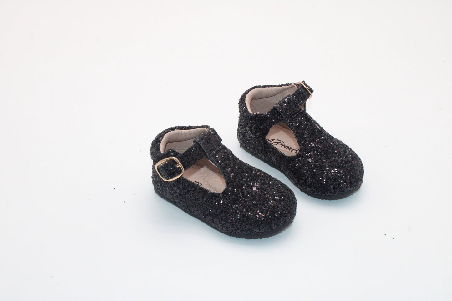 RTS Licorice Glitter Tstraps (SZ 1,2,3)