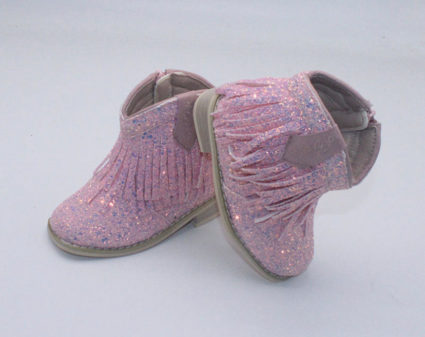 RTS Pink Lemonade Glitter Fringe LOWCUT Cowgirls