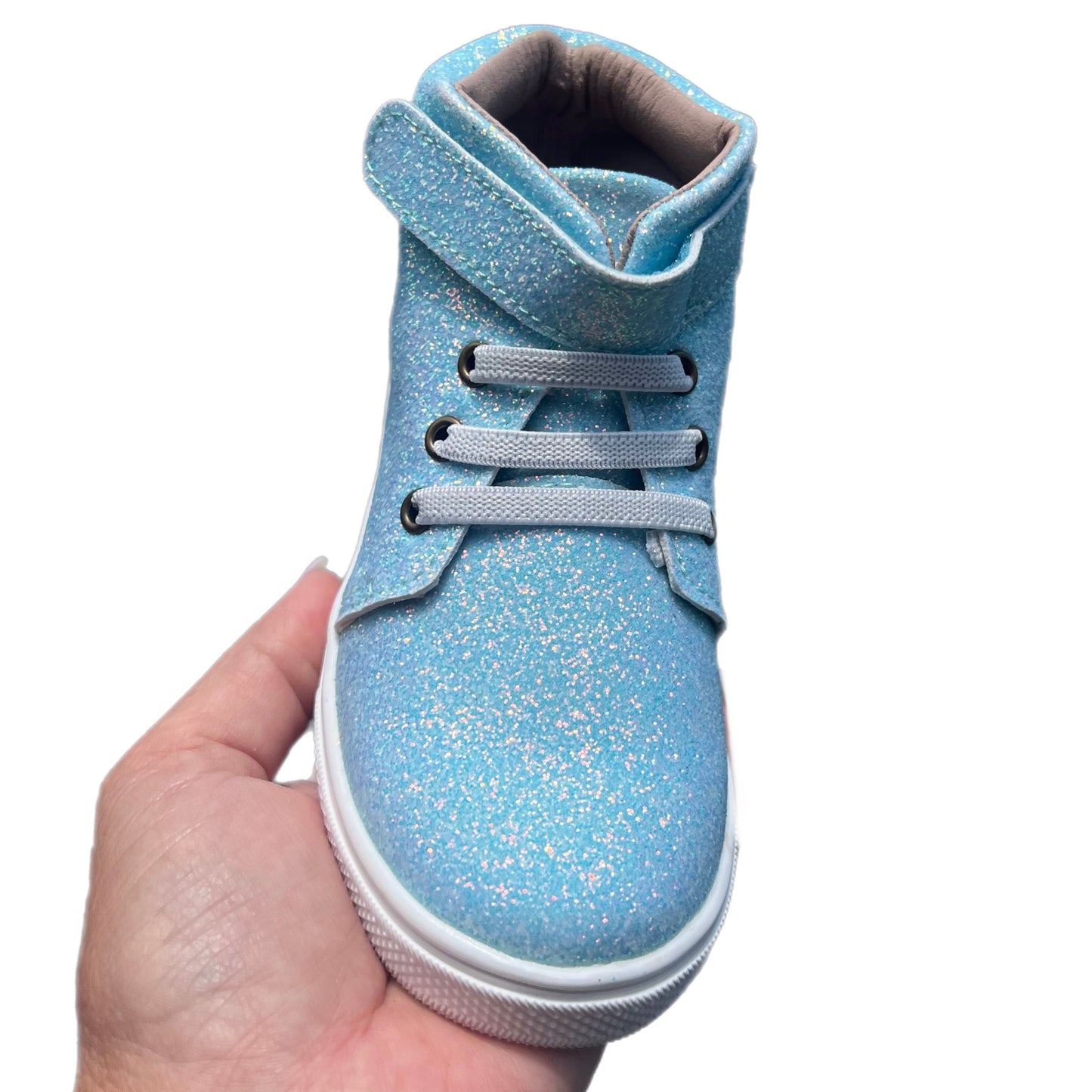 *IMPERFECT*  Seafoam Glitter Hightop Sneaker