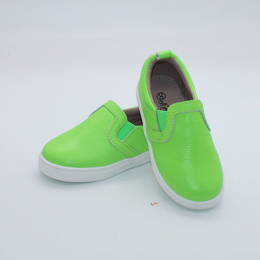 RTS Neon Green Leather Slides (SZ 2,3,4,6,7,BK1,BK4)