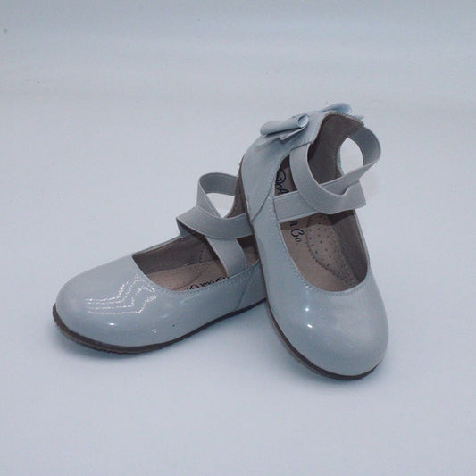 RTS Gray Patent Sparkle Bowback Ballerinas