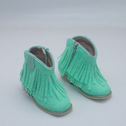 RTS Neon Teal Glitter LOWCUT Cowgirls