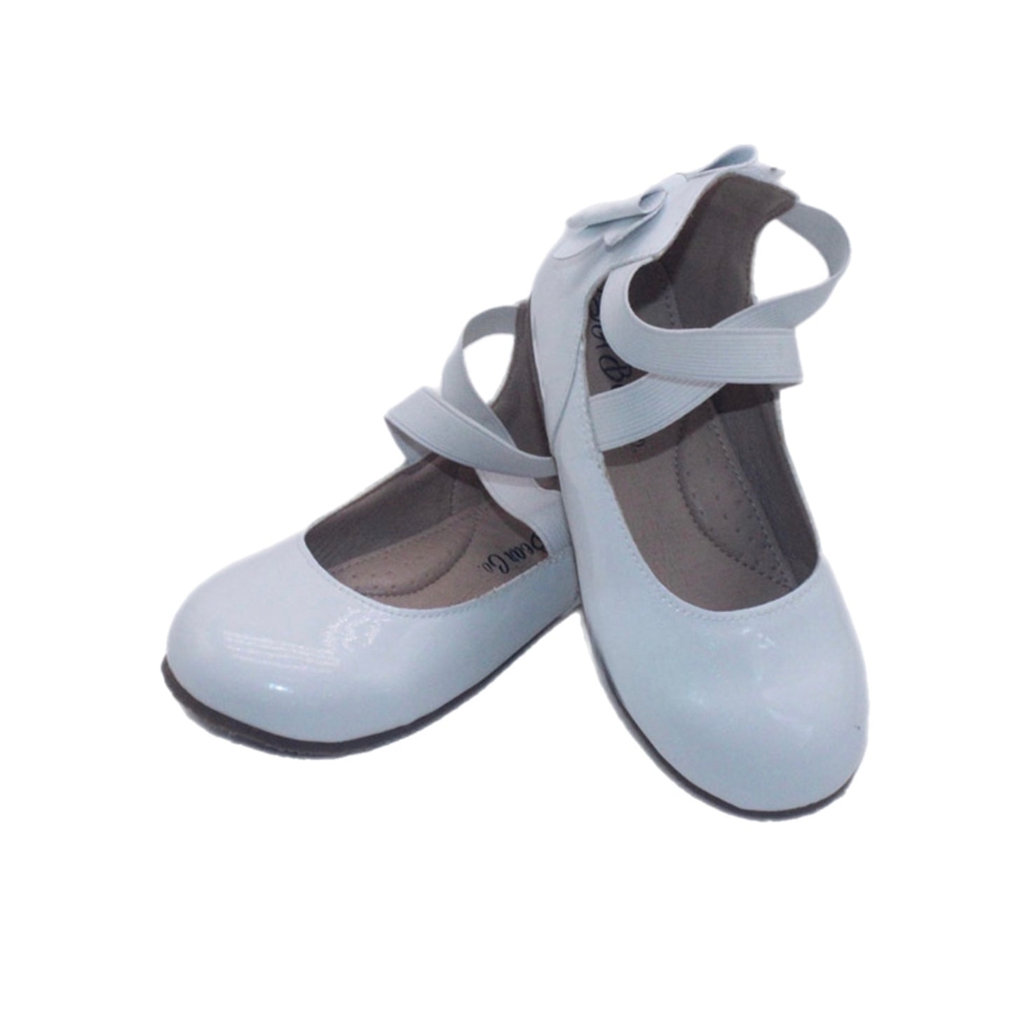 White Patent Sparkle Bowback Ballerinas