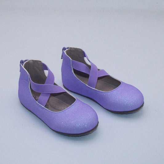 RTS Purple Smooth Glitter Ballerinas