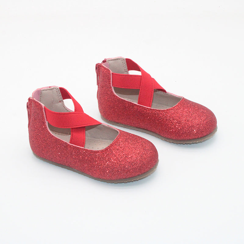 RTS Red Smooth Glitter Ballerinas