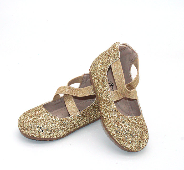RTS Golden Glitter Ballerinas (SZ 0,2,3,4,5)