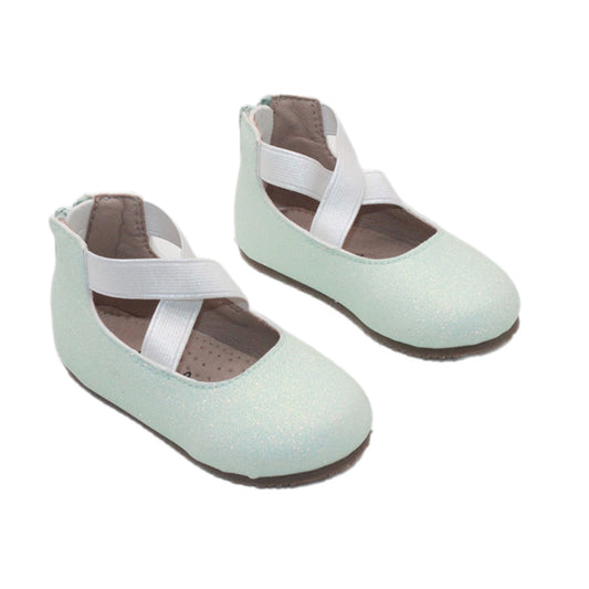 RTS Light Green Smooth Glitter Ballerinas (SIZES 1,2,3,4,5,BK2,BK3,BK4)
