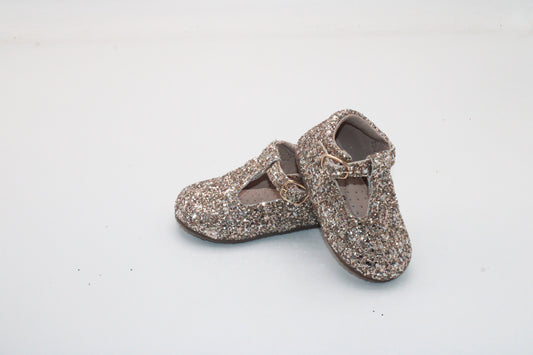RTS Brushed Gold Glitter Tstraps (SZ BK4)