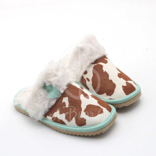 RTS Brown Cow Western Slippers