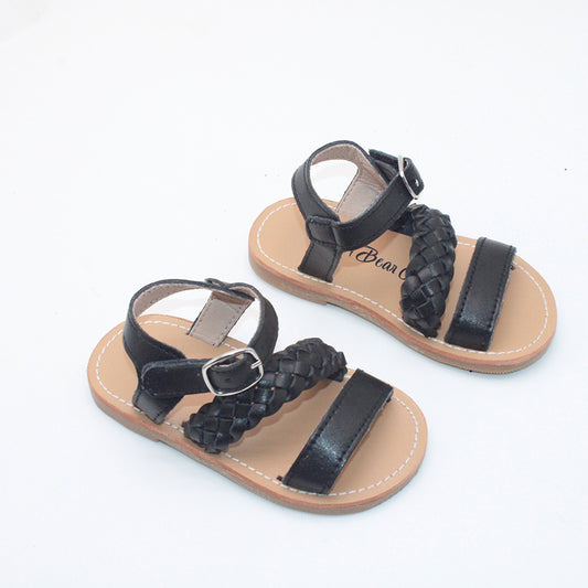 RTS Black Leather Nola Sandals