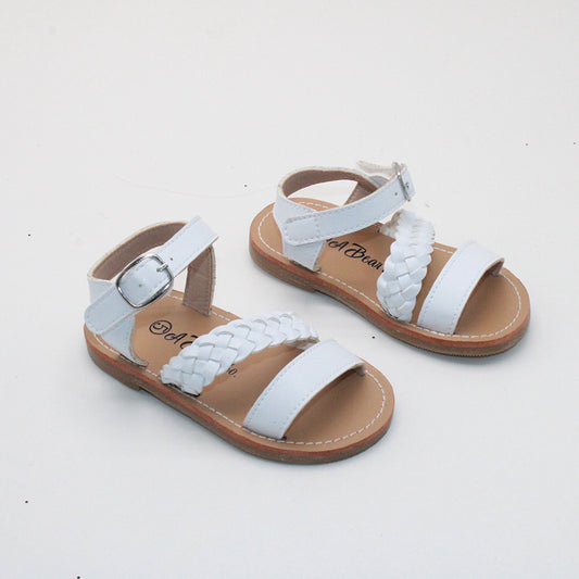 RTS White Leather Nola Sandals