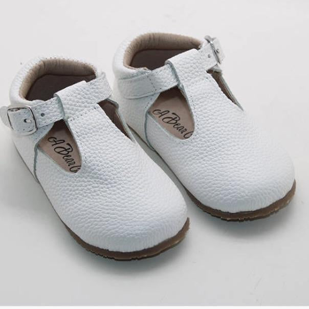 RTS White Leather Tstrap