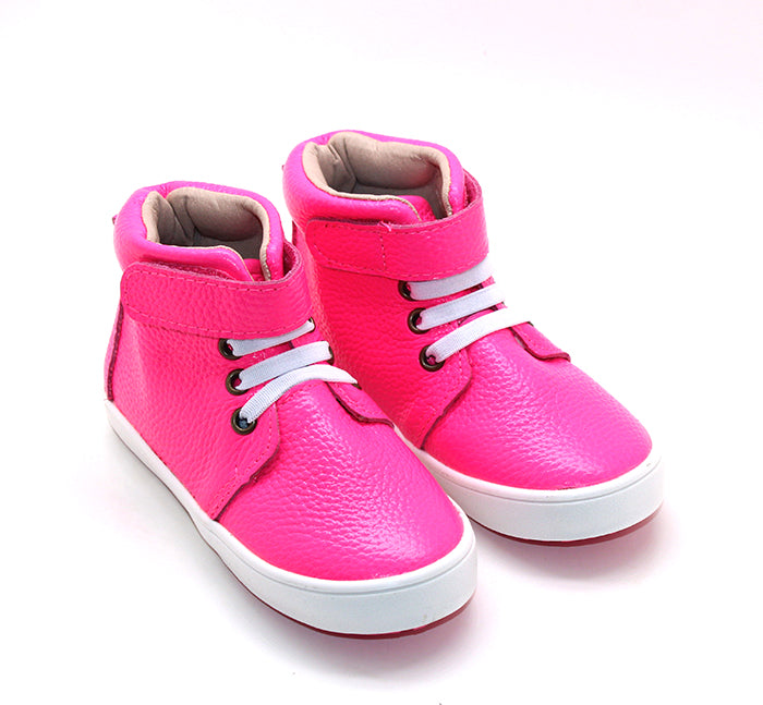 RTS NEON PINK LEATHER Hightop